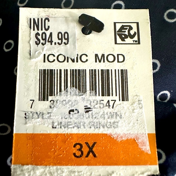 NWT ALFANI in 3X size tunic blouse in navy blue & white with hidden buttons - Picture 5 of 5